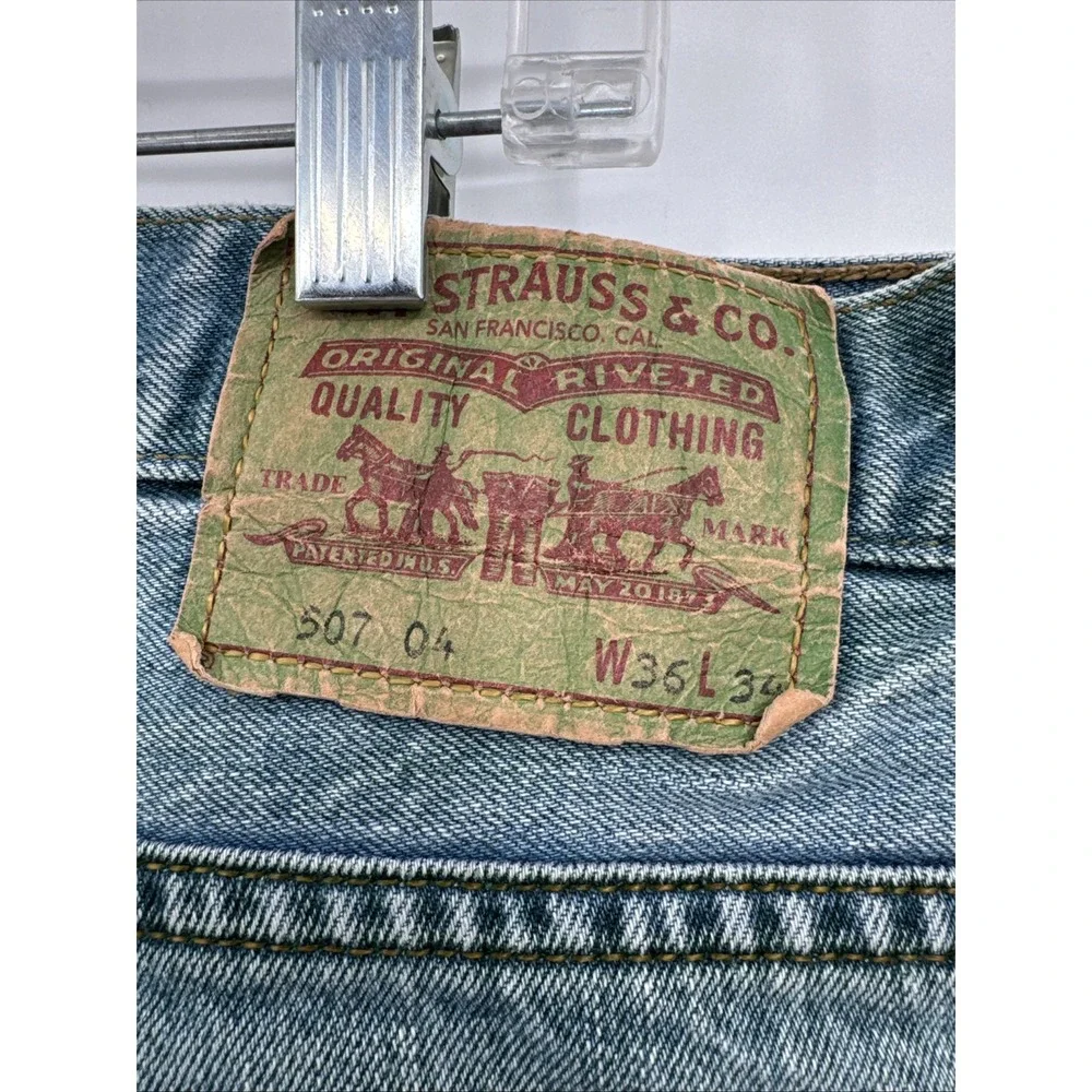 Vintage LEVI'S Men 507 04 Regular Straight‎ Jeans Size W36 34L Unique Fade